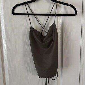 Lioness Women's Khaki Crop-top